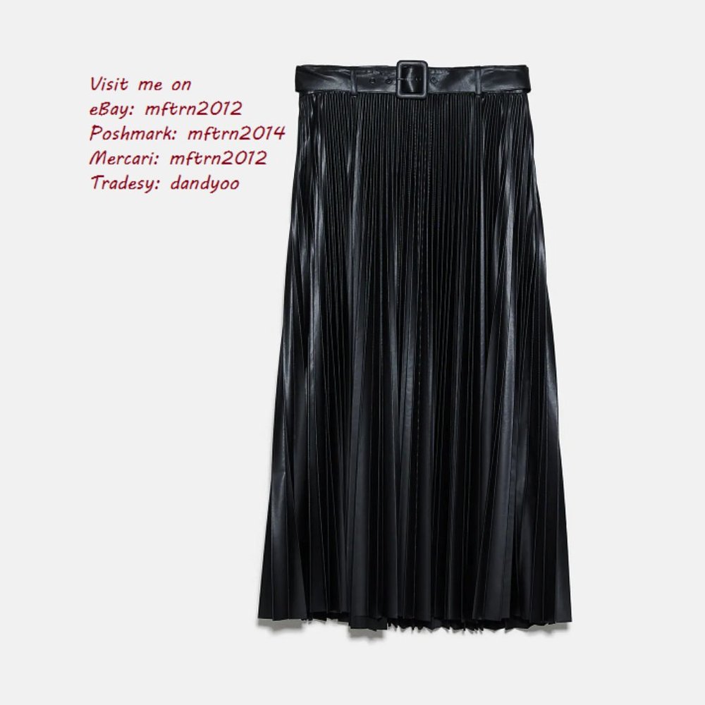 LAST ONE!!! ZARA Faux Leather Pleated Midi Skirt - Picture 12 of 12